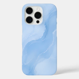 Soft Blue Marble Abstract Pattern iPhone 16 Pro Case