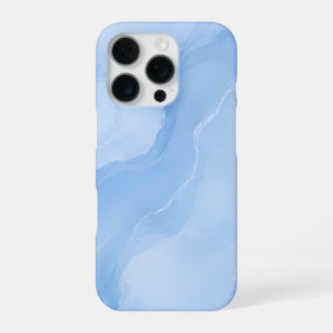 Soft Blue Marble Abstract Pattern iPhone 16 Pro Case