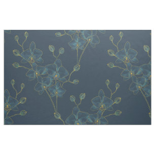 Soft Blue Orchid Fabric