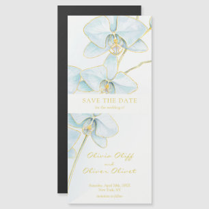 Soft Blue Orchid Save the Date Magnetic Invitation