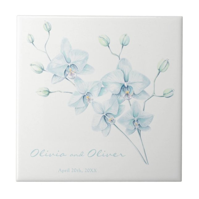 Soft Blue Orchid  Tile (Front)