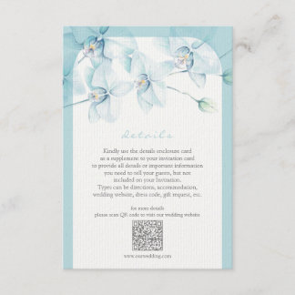 Soft Blue Orchid Wedding Details Enclosure Card