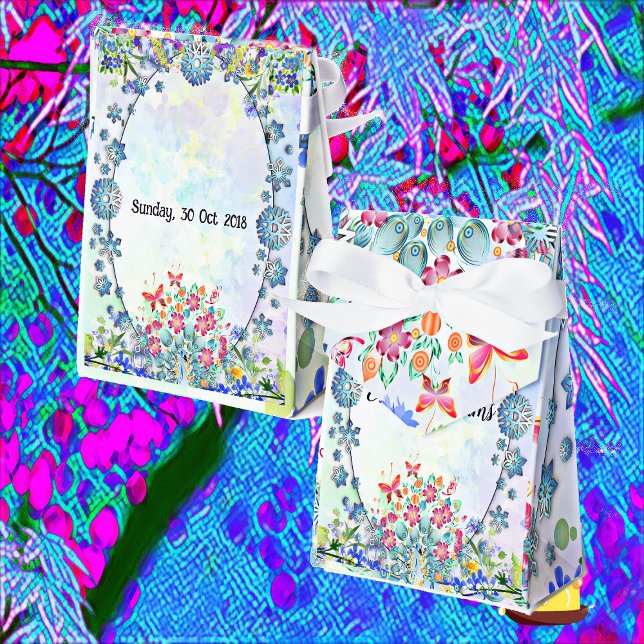 Soft Blue Pastel Purple Hydrangea Oval Birthday li Favour Box (Soft Blue Pastel Hydrangea Purple Floral Birthday Favor Box)