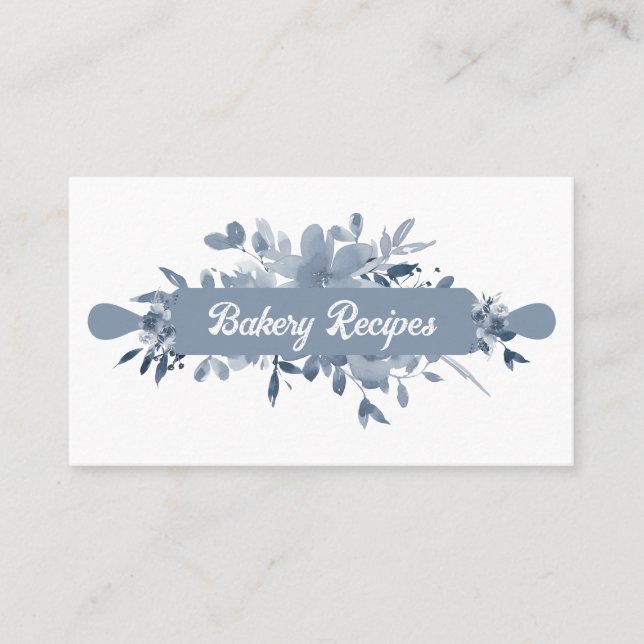 Soft Blue Pastry Chef Homemade Bakery Business Card (Front)