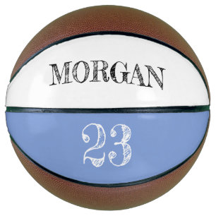 Soft Blue Personalised Name Ball Player Number Basketball