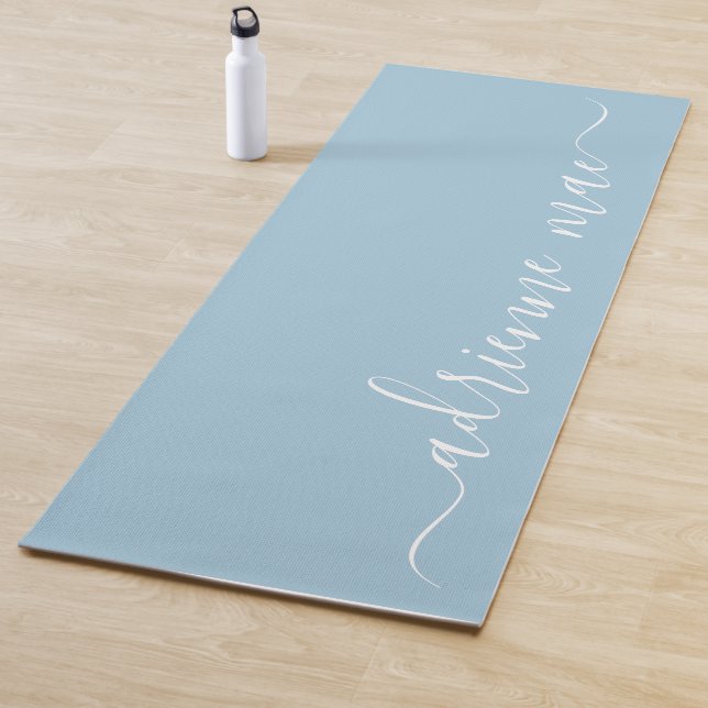 Soft Blue Personalised Name Reversible Yoga Mat (In Situ)