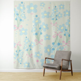 Soft Blue & Pink Harmony Tapestry