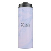 Soft Blue Pink Marble Custom Name Personalised