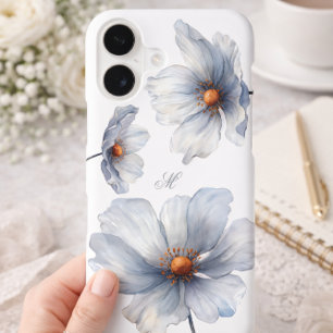 Soft Blue Poppy Elegant Botanical Floral Design