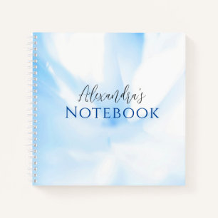 Soft Blue Print Spiral Notebook