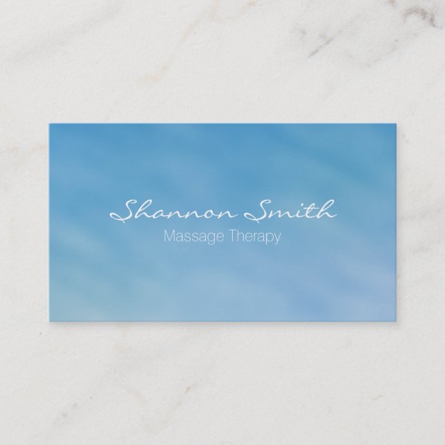 Soft Blue Sky Minimal Elegant Business Card (Front)