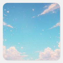 Soft Blue Sky Square Sticker