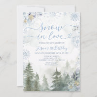 Soft Blue Snowflake In Love Winter Forest Birthday
