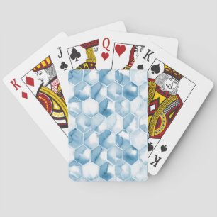 Soft Blue Watercolor Canotype Pattern Playing Cards