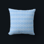 soft BLUE & white, MENORAH & STARS pillow<br><div class="desc">blue and white  MENORAH pillow STAR OF DAVID TRIM white STARS OF DAVID ON BACK  by designer Sandy Closs ~ SandyCloss~</div>