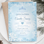 Soft Blue & White Snowflake Winter Quince Invite12 Invitation<br><div class="desc">Soft Blue & White Snowflake Winter Quince Invite12</div>
