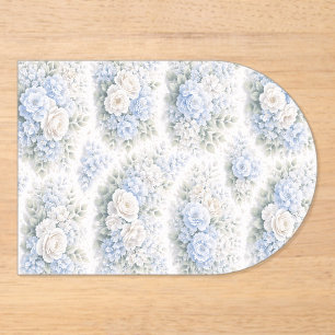 Soft Blue White Watercolor Floral Pattern Elegant  Acrylic Invitations