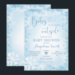 Soft Blue White Winter Baby Shower Invite12 Invitation<br><div class="desc">Soft Blue White Winter Snowflake Baby Shower Invite12</div>