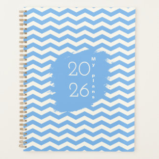 Soft blue zigzag pattern design planner 2026