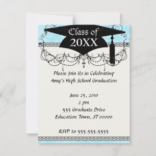 soft blues lovely damask invitation
