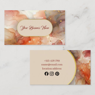Soft blush, elegant marble Sparkle Business Card