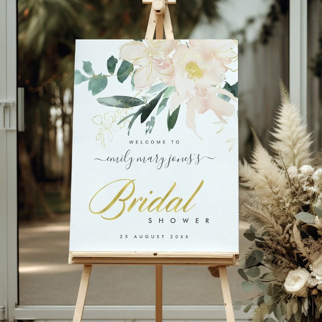 SOFT BLUSH FLORAL WATERCOLOR BRIDAL SHOWER WELCOME POSTER (Creator Uploaded)