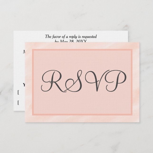 Soft Blush Geometric Wedding RSVP Cards (Front/Back)