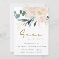 SOFT BLUSH GOLD FLORAL BUNCH WATERCOLOR WASH