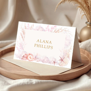 Soft Blush Lavender Ocean Table Seating Place Card