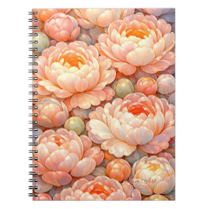 Soft Blush Peony Bloom Floral Notebook