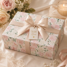 Soft Blush Peony & Rose Watercolor Floral Pattern