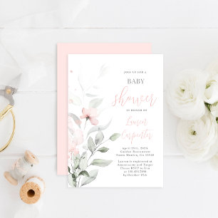 Soft Blush Pink Baby Shower Girl invitation