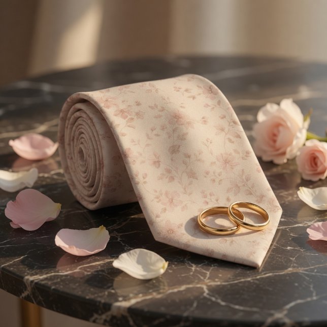 Soft Blush Pink Floral  Tie (Creator Uploaded)