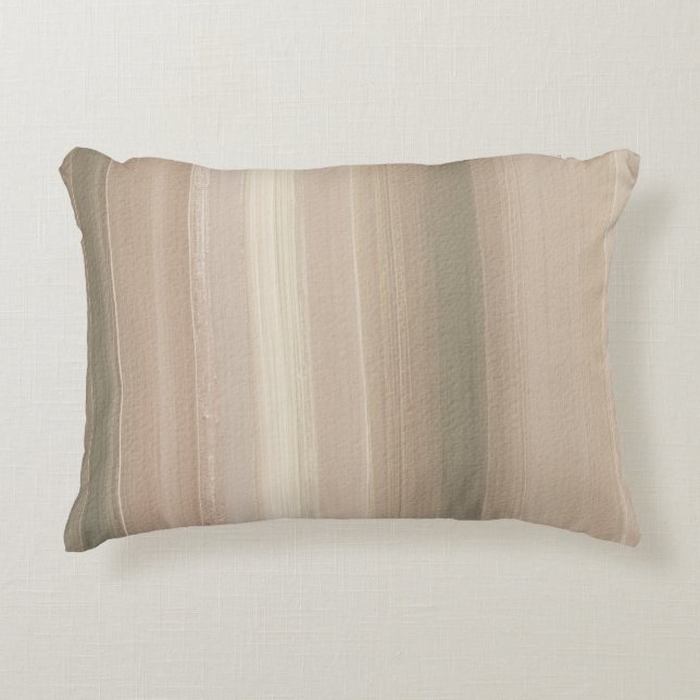 Soft Blush Pink Grey Mauve Abstract Stripe Decorative Cushion (Front)