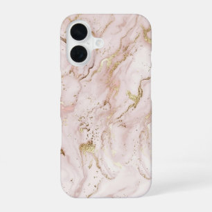 Soft Blush Pink & Liquid Gold Marble Case iPhone