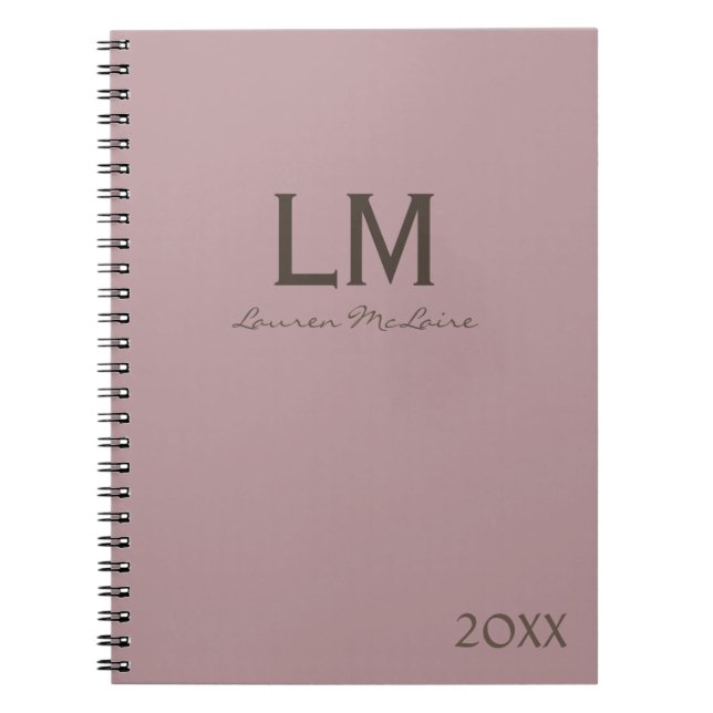 Soft Blush Pink Modern Minimalist Professional Notebook (Front)