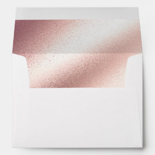 Soft Blush Pink - Rose Gold Foil Glitter Envelopes