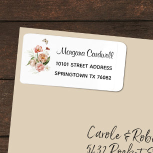 Soft Blush Pink Watercolor Floral Address Label