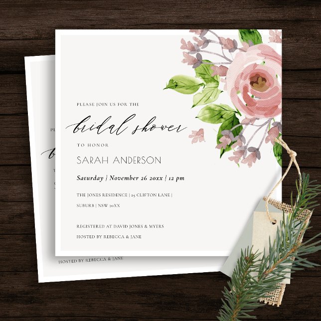 SOFT BLUSH PINK WATERCOLOUR FLORAL BRIDAL SHOWER INVITATION (Creator Uploaded)