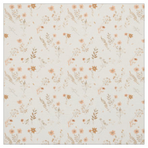 Soft Blush Pink Wildflower Vintage Boho 70s Floral Fabric