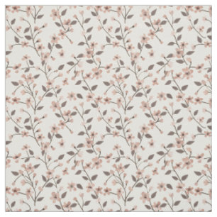 Soft Blush Pink Wildflower Vintage Boho 70s Floral Fabric