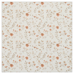 Soft Blush Pink Wildflower Vintage Boho 70s Floral Fabric