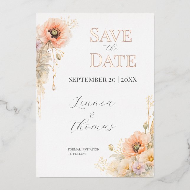 Soft Blush Poppy Elegant Editorial Wedding (Front)
