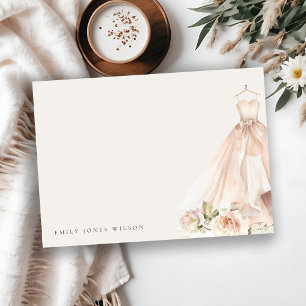 Soft Blush Rose Floral Bridal Dress Bridal Shower Card