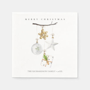 SOFT BLUSH ROSE PINK CHRISTMAS ORNAMENT MERRY NAPKIN