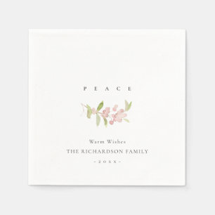 SOFT BLUSH ROSE PINK MINIMAL CALLIGRAPHY PEACE NAPKIN
