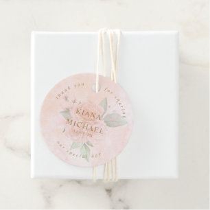 Soft Blush Roses Thank You V2 ID828 Favour Tags