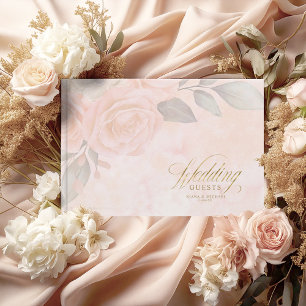 Soft Blush Roses Wedding ID828 Guest Book