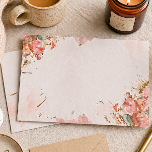 Soft Blush Watercolor Floral Envelope Romantic 