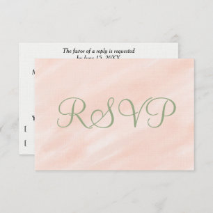 Soft Blush Watercolor Sage Green RSVP